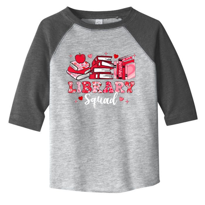 Library Squad Book Leopard Hearts Librarian Valentines Day Toddler Fine Jersey T-Shirt