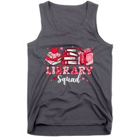 Library Squad Book Leopard Hearts Librarian Valentines Day Tank Top