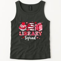 Library Squad Book Leopard Hearts Librarian Valentines Day Tank Top