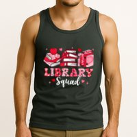 Library Squad Book Leopard Hearts Librarian Valentines Day Tank Top