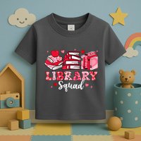 Library Squad Book Leopard Hearts Librarian Valentines Day Toddler T-Shirt