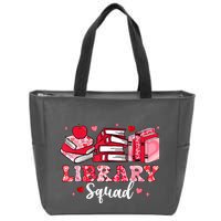 Library Squad Book Leopard Hearts Librarian Valentines Day Zip Tote Bag
