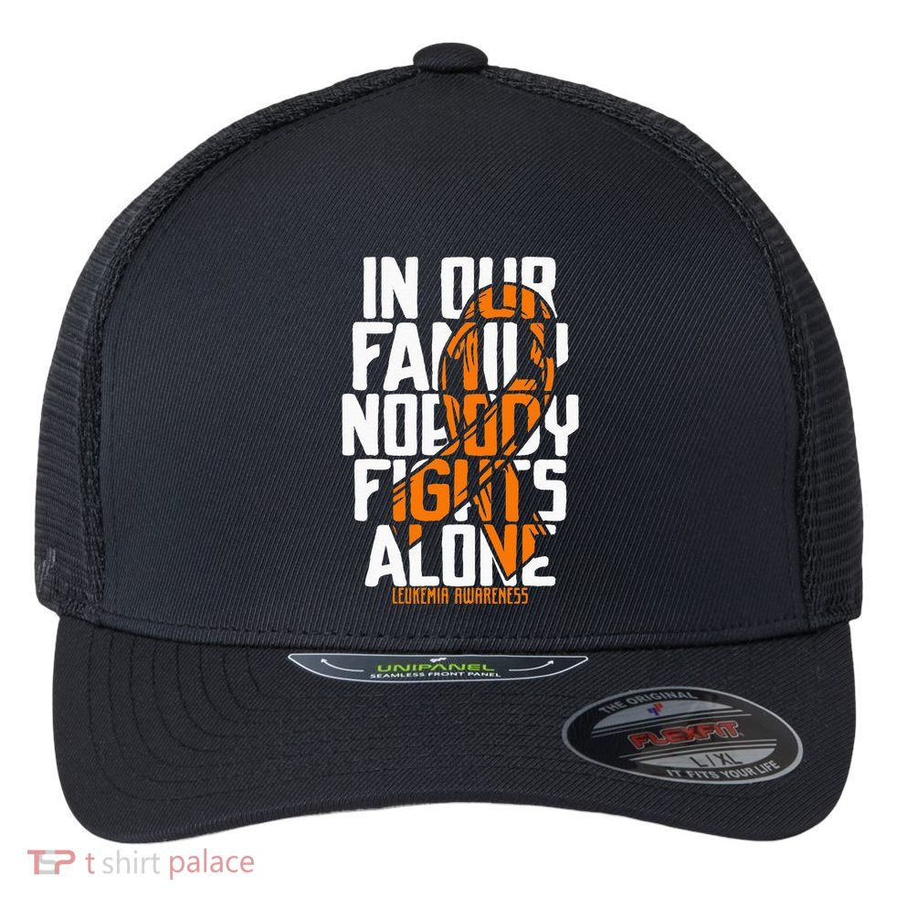 Leukemia Support Blood Cancer Tee Family Leukemia Awareness Flexfit Unipanel Trucker Cap