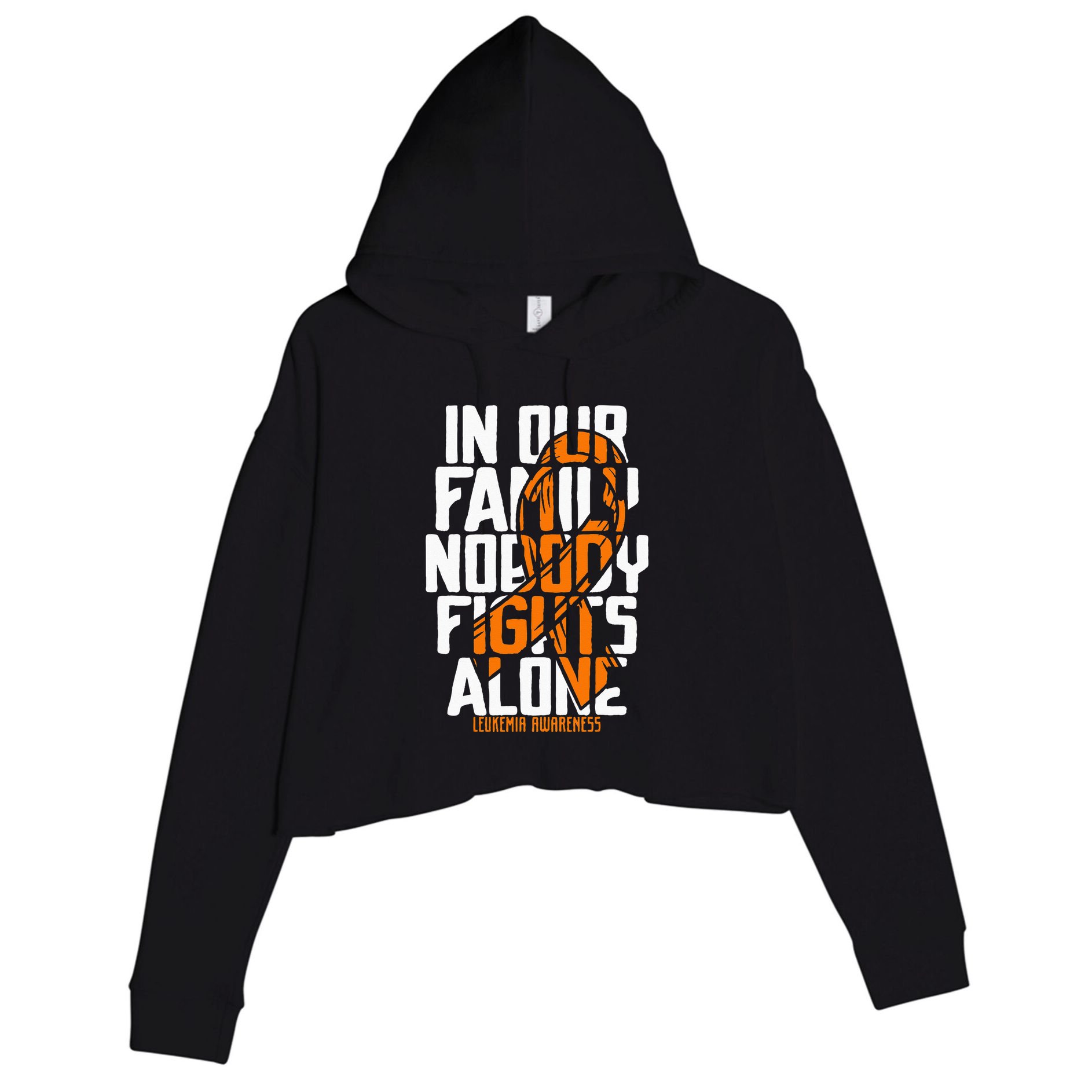 Leukemia Support Blood Cancer Tee Family Leukemia Awareness Crop Fleece Hoodie