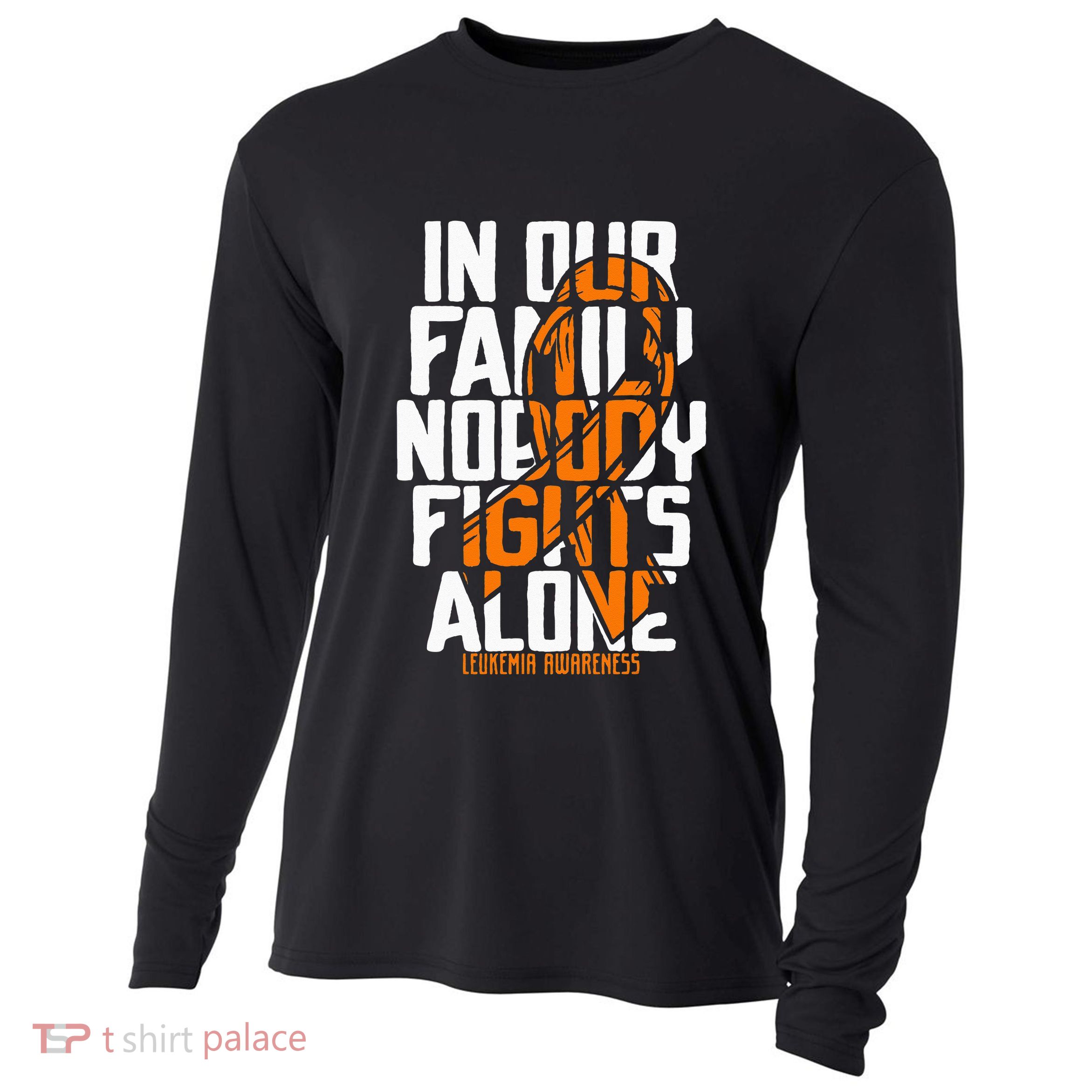 Leukemia Support Blood Cancer Tee Family Leukemia Awareness Cooling Performance Long Sleeve Crew