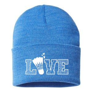 Love Shuttlecock Badminton Racket Gift Sustainable Knit Beanie