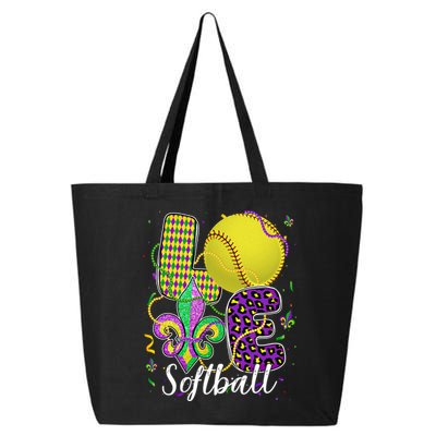 Love Softball Ball And Fleur De Lis Beads Fat Tuesday Parade Cool Gift 25L Jumbo Tote