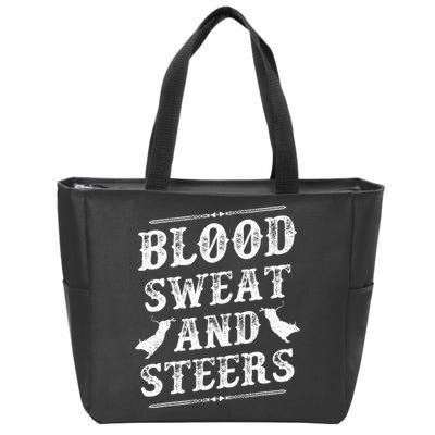 Livestock Show. Blood Sweat And Steers Zip Tote Bag