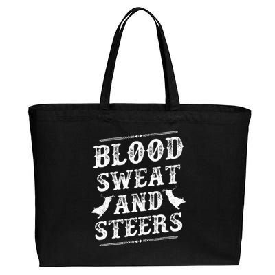 Livestock Show. Blood Sweat And Steers Cotton Canvas Jumbo Tote