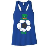 Leprechaun Soccer Ball St Patricks Day Sports Football Gift Cute Gift Women's Racerback Tank