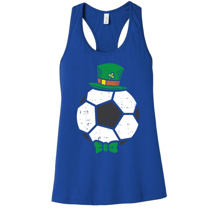 Leprechaun Soccer Ball St Patricks Day Sports Football Gift Cute Gift Women's Racerback Tank