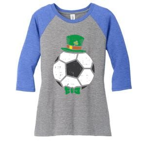 Leprechaun Soccer Ball St Patricks Day Sports Football Gift Cute Gift Women's Tri-Blend 3/4-Sleeve Raglan Shirt