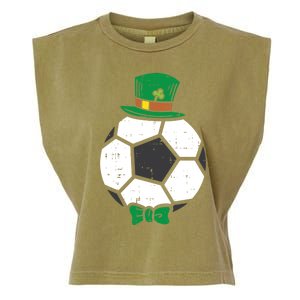 Leprechaun Soccer Ball St Patricks Day Sports Football Gift Cute Gift Garment-Dyed Women's Muscle Tee