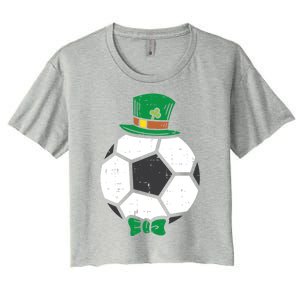 Leprechaun Soccer Ball St Patricks Day Sports Football Gift Cute Gift Women's Crop Top Tee