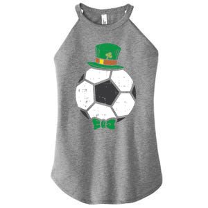 Leprechaun Soccer Ball St Patricks Day Sports Football Gift Cute Gift Women's Perfect Tri Rocker Tank