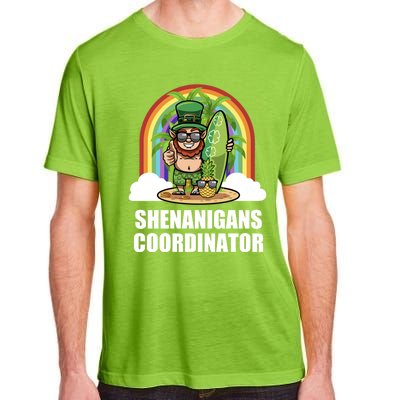 Leprechaun Surfing Beach Funny St Patricks Day Teacher Gift Adult ChromaSoft Performance T-Shirt