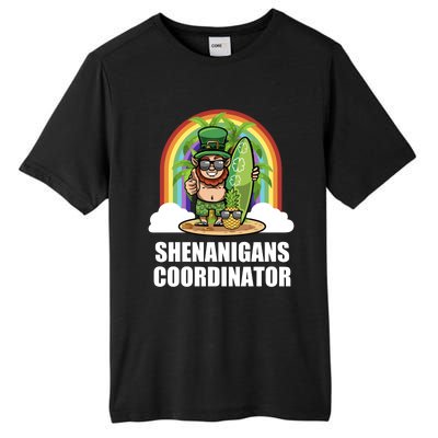 Leprechaun Surfing Beach Funny St Patricks Day Teacher Gift Tall Fusion ChromaSoft Performance T-Shirt