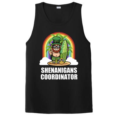 Leprechaun Surfing Beach Funny St Patricks Day Teacher Gift PosiCharge Competitor Tank