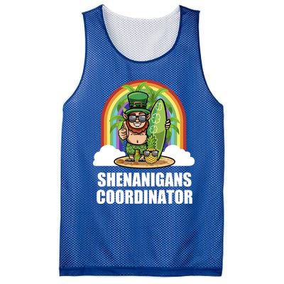 Leprechaun Surfing Beach Funny St Patricks Day Teacher Gift Mesh Reversible Basketball Jersey Tank