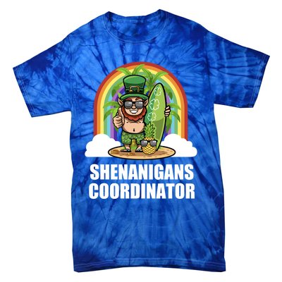 Leprechaun Surfing Beach Funny St Patricks Day Teacher Gift Tie-Dye T-Shirt