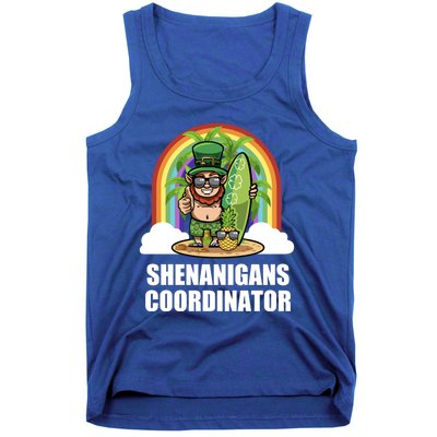 Leprechaun Surfing Beach Funny St Patricks Day Teacher Gift Tank Top