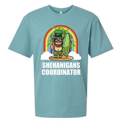 Leprechaun Surfing Beach Funny St Patricks Day Teacher Gift Sueded Cloud Jersey T-Shirt