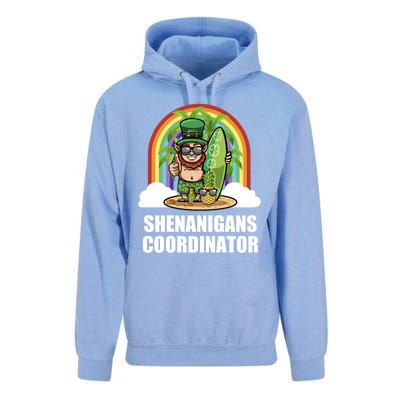 Leprechaun Surfing Beach Funny St Patricks Day Teacher Gift Unisex Surf Hoodie