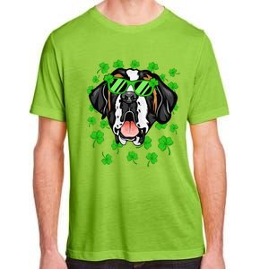 Leprechaun Saint Bernard St. Patrick's Day Dog Shamrock Adult ChromaSoft Performance T-Shirt