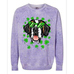 Leprechaun Saint Bernard St. Patrick's Day Dog Shamrock Colorblast Crewneck Sweatshirt