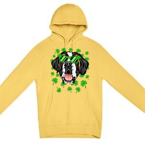 Leprechaun Saint Bernard St. Patrick's Day Dog Shamrock Premium Pullover Hoodie