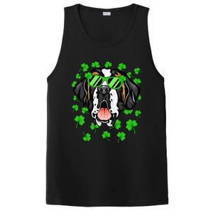 Leprechaun Saint Bernard St. Patrick's Day Dog Shamrock PosiCharge Competitor Tank