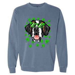 Leprechaun Saint Bernard St. Patrick's Day Dog Shamrock Garment-Dyed Sweatshirt