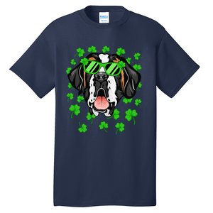 Leprechaun Saint Bernard St. Patrick's Day Dog Shamrock Tall T-Shirt