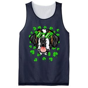 Leprechaun Saint Bernard St. Patrick's Day Dog Shamrock Mesh Reversible Basketball Jersey Tank