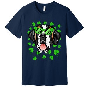 Leprechaun Saint Bernard St. Patrick's Day Dog Shamrock Premium T-Shirt