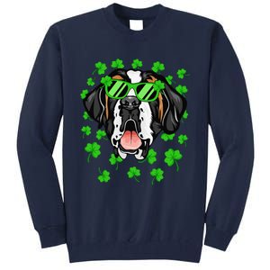 Leprechaun Saint Bernard St. Patrick's Day Dog Shamrock Tall Sweatshirt