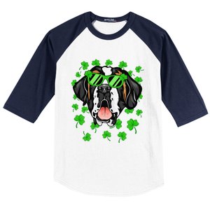 Leprechaun Saint Bernard St. Patrick's Day Dog Shamrock Baseball Sleeve Shirt