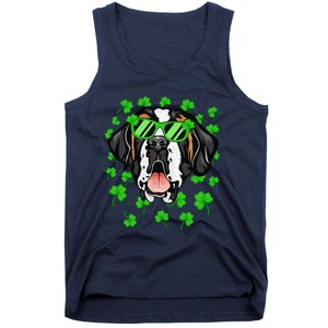 Leprechaun Saint Bernard St. Patrick's Day Dog Shamrock Tank Top