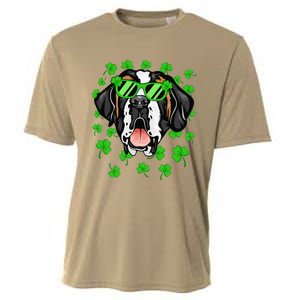 Leprechaun Saint Bernard St. Patrick's Day Dog Shamrock Cooling Performance Crew T-Shirt