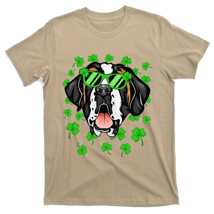 Leprechaun Saint Bernard St. Patrick's Day Dog Shamrock T-Shirt