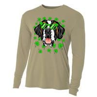 Leprechaun Saint Bernard St. Patrick's Day Dog Shamrock Cooling Performance Long Sleeve Crew