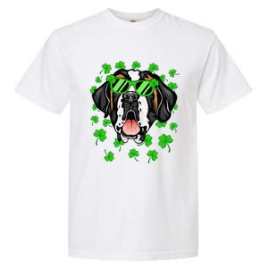 Leprechaun Saint Bernard St. Patrick's Day Dog Shamrock Garment-Dyed Heavyweight T-Shirt