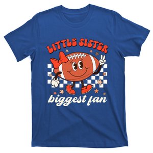 Little Sister Biggest Fan Football Game Day Season Retro T-Shirt