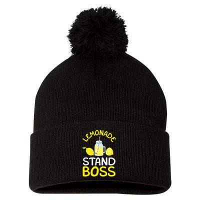 Lemonade Stand Boss Lemon Juice Gift Pom Pom 12in Knit Beanie