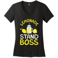 Lemonade Stand Boss Lemon Juice Gift Women's V-Neck T-Shirt