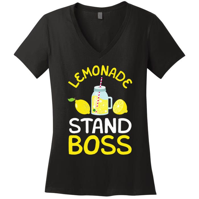Lemonade Stand Boss Lemon Juice Gift Women's V-Neck T-Shirt