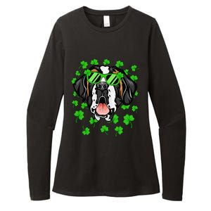 Leprechaun Saint Bernard St. Patrick's Day Dog Shamrock Womens CVC Long Sleeve Shirt