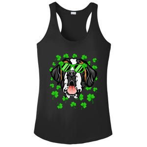 Leprechaun Saint Bernard St. Patrick's Day Dog Shamrock Ladies PosiCharge Competitor Racerback Tank