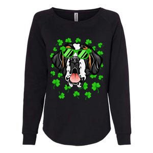 Leprechaun Saint Bernard St. Patrick's Day Dog Shamrock Womens California Wash Sweatshirt