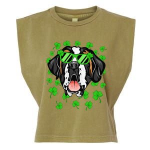 Leprechaun Saint Bernard St. Patrick's Day Dog Shamrock Garment-Dyed Women's Muscle Tee